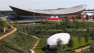 The roof of the Velodrome features daylighting and a raw material-reducing design