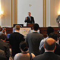 Rep. Chris Van Hollen speaking at the Expo
