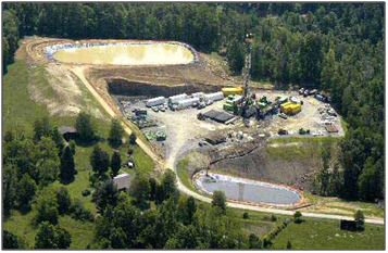 Marcellus shale gas drilling site in West Virginia. Image from Jeanne Briskin's (EPA) presentation at EESI’s briefing on June 21, 2011.